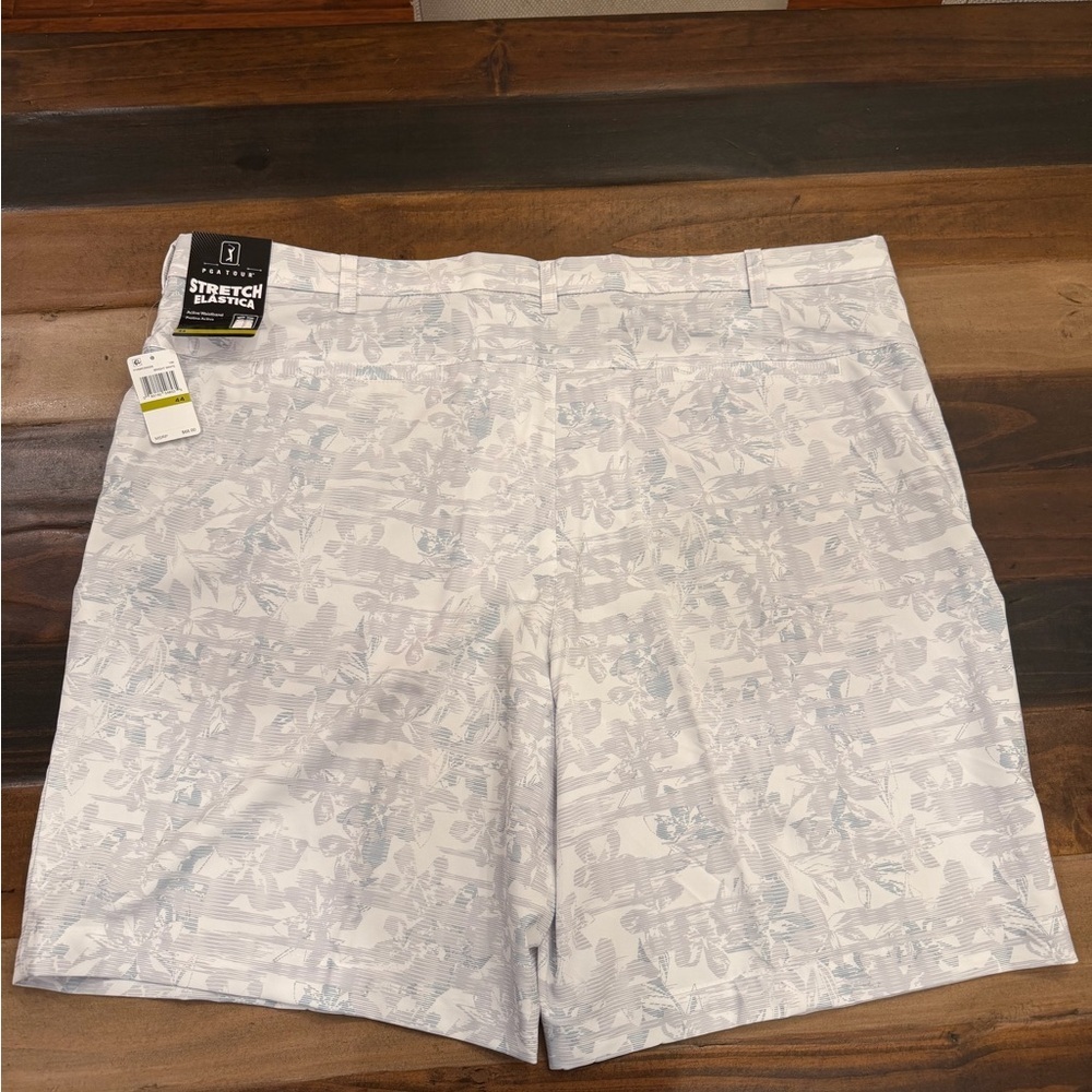 PGA Tour White and Gray Floral Hybrid Shorts - Picture 2 of 2